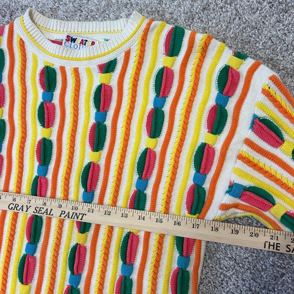 Vintage Sweater Clothes Textured Sweater Women Small/Medium USA Made 90s Cotton - Picture 3 of 10